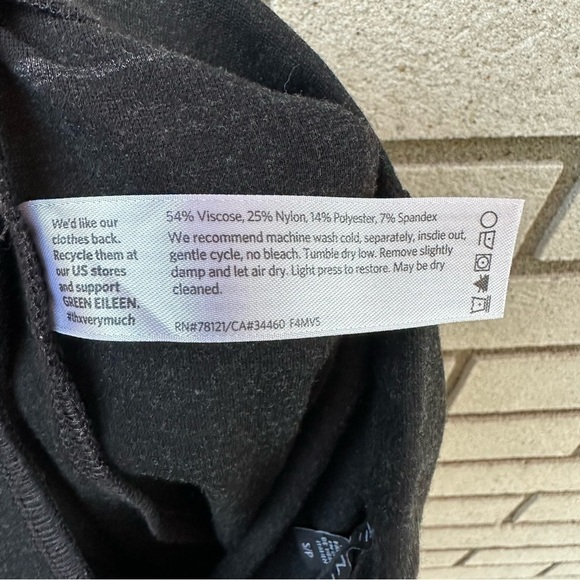 Eileen Fisher Charcoal Gray Viscose Stretch Ponte Pant - Picture 6 of 6